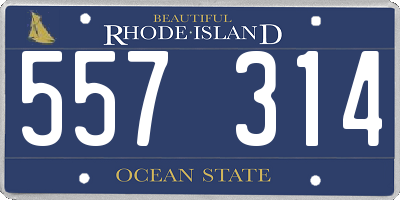RI license plate 557314