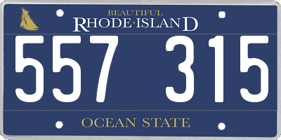 RI license plate 557315