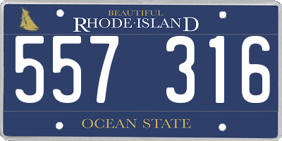 RI license plate 557316