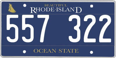 RI license plate 557322