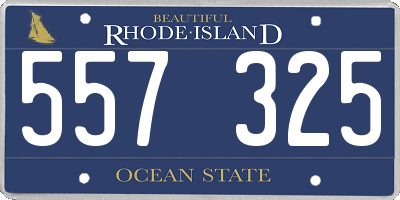 RI license plate 557325