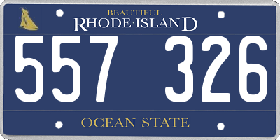 RI license plate 557326