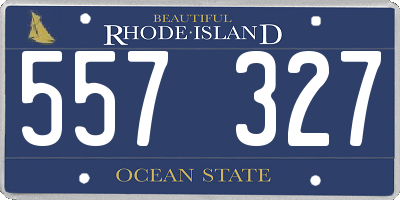 RI license plate 557327