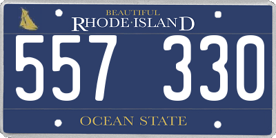 RI license plate 557330