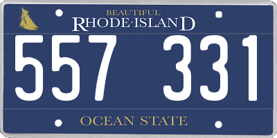 RI license plate 557331