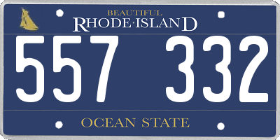 RI license plate 557332