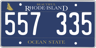 RI license plate 557335