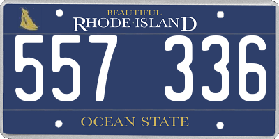 RI license plate 557336