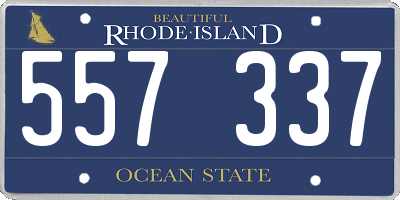 RI license plate 557337