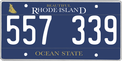 RI license plate 557339