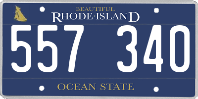 RI license plate 557340