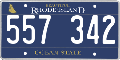 RI license plate 557342