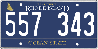 RI license plate 557343