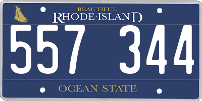 RI license plate 557344