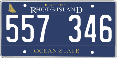 RI license plate 557346