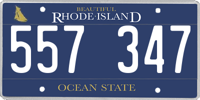 RI license plate 557347