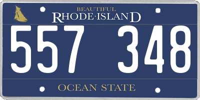RI license plate 557348