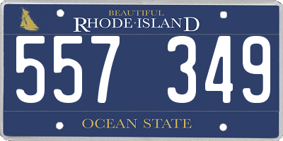 RI license plate 557349