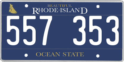 RI license plate 557353