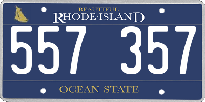 RI license plate 557357