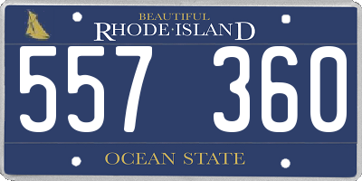 RI license plate 557360