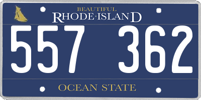 RI license plate 557362