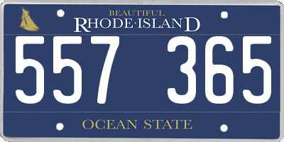 RI license plate 557365