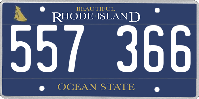 RI license plate 557366