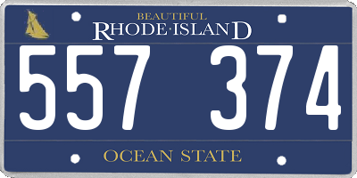 RI license plate 557374