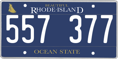 RI license plate 557377