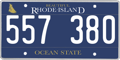 RI license plate 557380