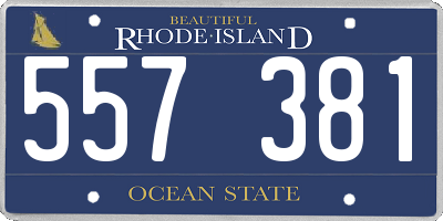 RI license plate 557381