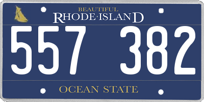 RI license plate 557382