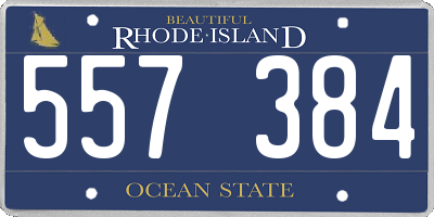 RI license plate 557384