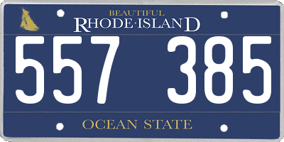 RI license plate 557385