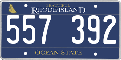 RI license plate 557392