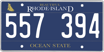 RI license plate 557394