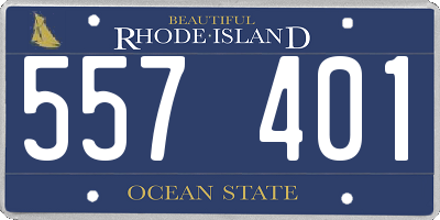 RI license plate 557401