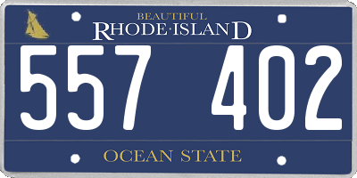 RI license plate 557402
