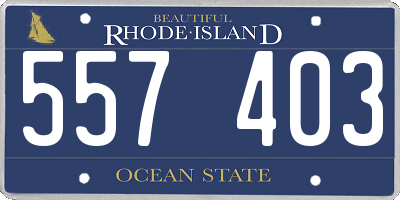 RI license plate 557403