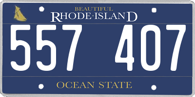 RI license plate 557407