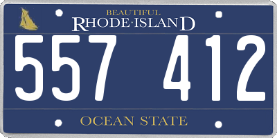 RI license plate 557412