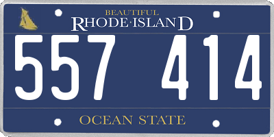 RI license plate 557414