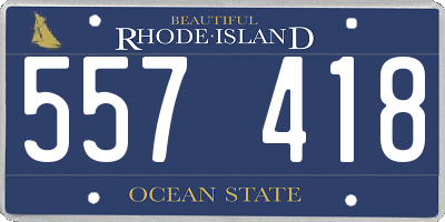 RI license plate 557418