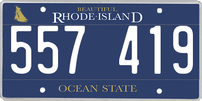 RI license plate 557419