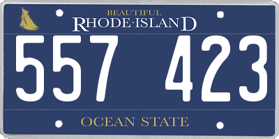 RI license plate 557423