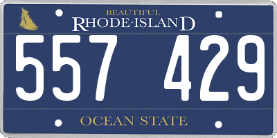 RI license plate 557429