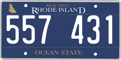 RI license plate 557431