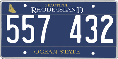 RI license plate 557432