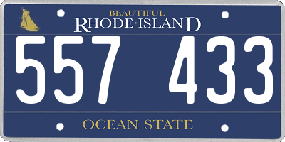 RI license plate 557433